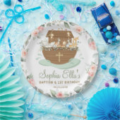 ノアズアークフローラバプテスマ《キリスト教》洗礼式や命名式誕生日 ペーパープレート (パーティー)