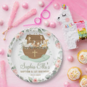 ノアズアークフローラバプテスマ《キリスト教》洗礼式や命名式誕生日 ペーパープレート (パーティー)