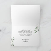 ノアズアークベビーシャワーサンキューカード サンキューカード (内部)