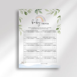 ノアズアークベビーシャワーベビートリビアゲーム 招待状