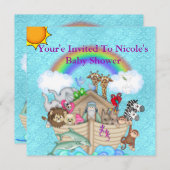 ノアズアークベビーシャワー招待状 招待状 (正面/裏面)