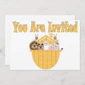 ノアズアークベビーシャワー招待状 招待状 (正面/裏面)