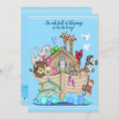 ノアズアークベビーシャワー招待状 招待状 (正面/裏面)