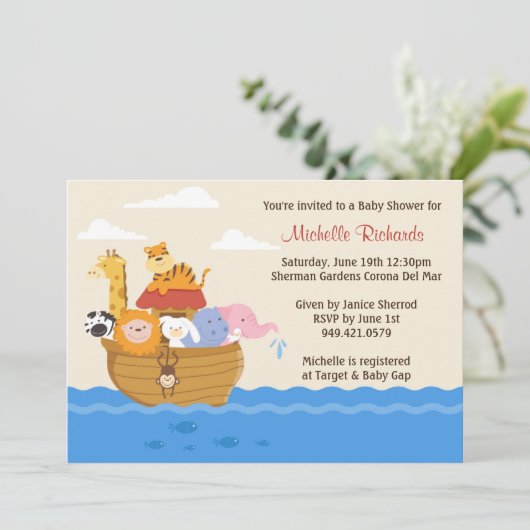ノアズアークベビーシャワー招待状 招待状 (スタンド正面)