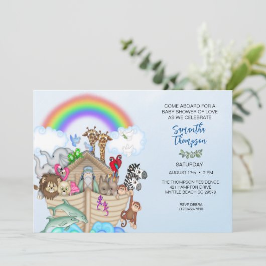 ノアズアークベビーシャワー招待状 招待状 (スタンド正面)