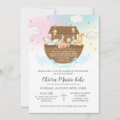 ノアズアークレインボーバプテスマ《キリスト教》洗礼式や命名式奉献 招待状 (正面)