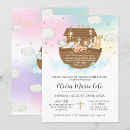 ノアズアークレインボーバプテスマ《キリスト教》洗礼式や命名式奉献 招待状