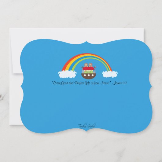 ノアズアーク招待状-カップルズベビーシャワー 招待状 (裏面)