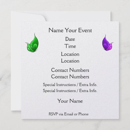 ノアズアーク招待状 招待状 (裏面)