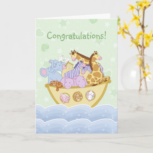 ノアズアーク新生児 カード (黄色い花)