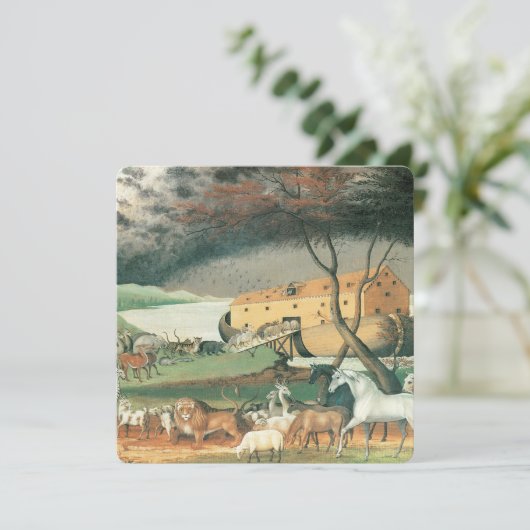 ノアズアークbyエドワード・ヒックスヴィンテージフォークアート (スタンド正面)