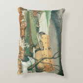 ノアズアークbyエドワード・ヒックスヴィンテージフォークアート アクセントクッション (裏面(縦))