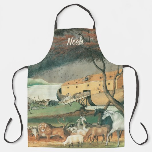 ノアズアークbyエドワード・ヒックスヴィンテージフォークアート エプロン (正面)