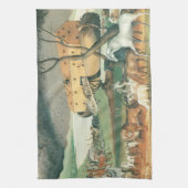 ノアズアークbyエドワード・ヒックスヴィンテージフォークアート キッチンタオル (縦)