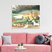 ノアズアークbyエドワード・ヒックスヴィンテージフォークアート キャンバスプリント (インサイチュ (リビング))