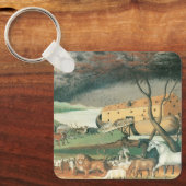 ノアズアークbyエドワード・ヒックスヴィンテージフォークアート キーホルダー (正面)