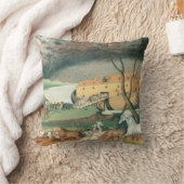 ノアズアークbyエドワード・ヒックスヴィンテージフォークアート クッション (ブランケット)