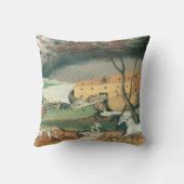 ノアズアークbyエドワード・ヒックスヴィンテージフォークアート クッション (裏面)