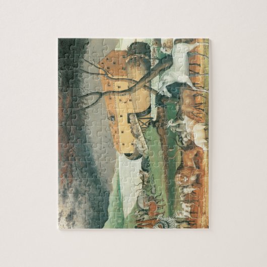 ノアズアークbyエドワード・ヒックスヴィンテージフォークアート ジグソーパズル (縦)