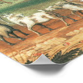 ノアズアークbyエドワード・ヒックスヴィンテージフォークアート ポスター (角)