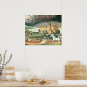 ノアズアークbyエドワード・ヒックスヴィンテージフォークアート ポスター (キッチン)