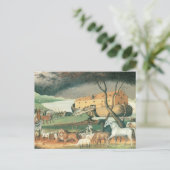 ノアズアークbyエドワード・ヒックスヴィンテージフォークアート ポストカード (スタンド正面)