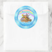 ノアパーソナライズされたのアークのステッカー、サイズ、形状 ラウンドシール (バッグ)