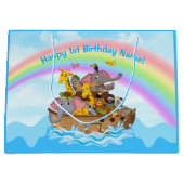 ノアパーソナライズされたのアークギフト、4サイズのバッグ ラージペーパーバッグ (正面)