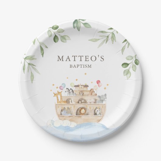 ノアパーソナライズされたのアークパーティープレート ペーパープレート (正面)