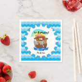 ノアパーソナライズされたの箱舟の最初の誕生日紙ナプキンス スタンダードカクテルナプキン (インサイチュ)