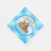 ノアパーソナライズされたの箱舟ナプキンス、ノアの箱舟パーティー スタンダードランチョンナプキン (角)