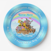 ノアパーソナライズされたの箱舟紙プレート。3サイズ ペーパープレート (正面)