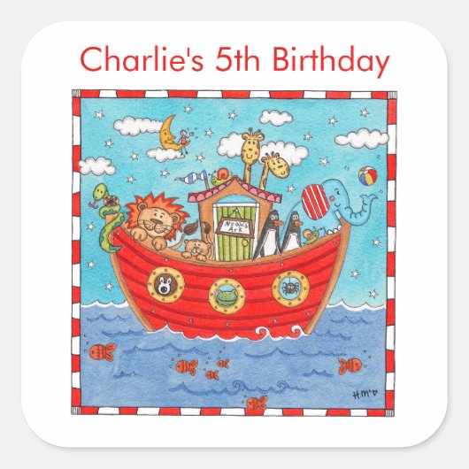 ノアパーソナライズされたの箱舟 スクエアシール (正面)