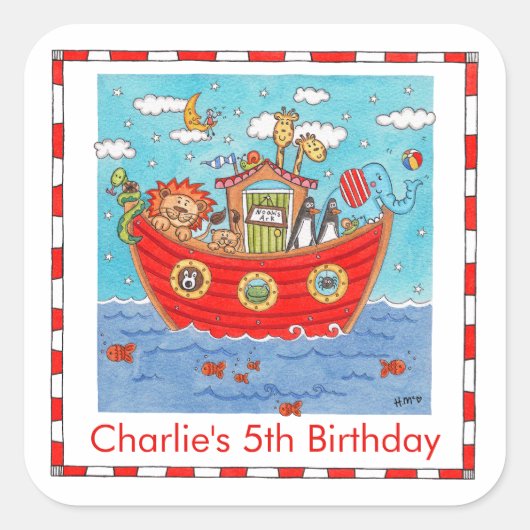 ノアパーソナライズされたの箱舟 スクエアシール (正面)