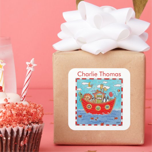 ノアパーソナライズされたの箱舟 スクエアシール (パーティー)