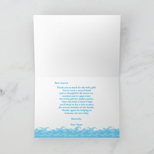 ノアパーソナライズされたスアークサンキューカード サンキューカード (内部)