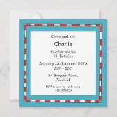 ノアパーソナライズされたズアーク誕生日招待状 (裏面)