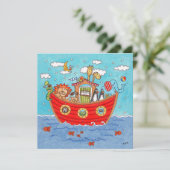 ノアパーソナライズされたズアーク誕生日招待状 (スタンド正面)