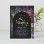 ノアピーコックジュエルトーン結婚フローラ 招待状 (スタンド正面)