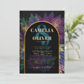 ノアピーコックジュエルトーン結婚フローラ 招待状 (スタンド正面)