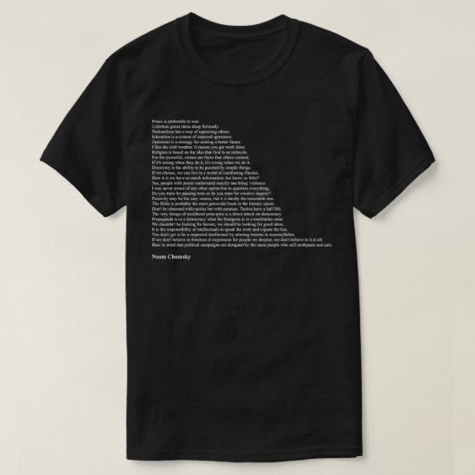 ノアムチョムスキー引用文2 Tシャツ (デザイン正面)