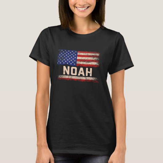 ノア名シャツノア名アメリカ国旗 Tシャツ (正面)