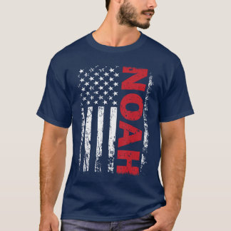ノア アメリカ国旗 パーソナライズ 名前 愛国 Tシャツ