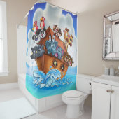 ノア・アーク風漫画のシャワーカーテン シャワーカーテン (インサイチュ)