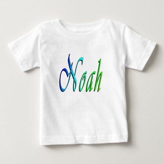 ノア、名前、ロゴ、ベビーの白Tシャツ ベビーTシャツ (正面)