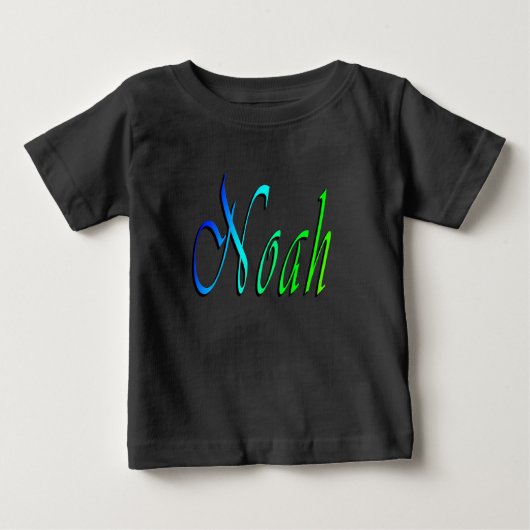 ノア, 名前, ロゴ, 赤ちゃんの黒Tシャツ ベビーTシャツ (正面)