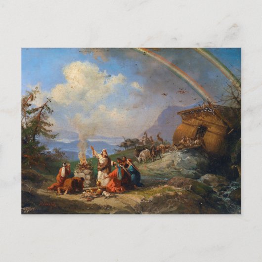 ノア、救済に感謝する (1901) ポストカード (正面)