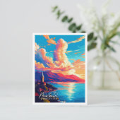 ノイシャテルスイスヴィンテージ旅行イラストレーション ポストカード (スタンド正面)