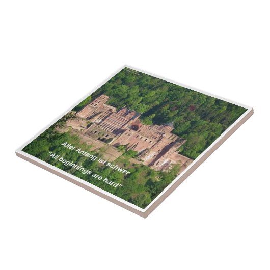 ノイシュワンシュタイン城フランクフルト&ドイツ引用文 タイル (側面)