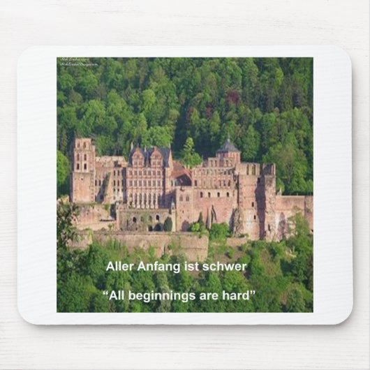 ノイシュワンシュタイン城フランクフルト&ドイツ引用文 マウスパッド (正面)